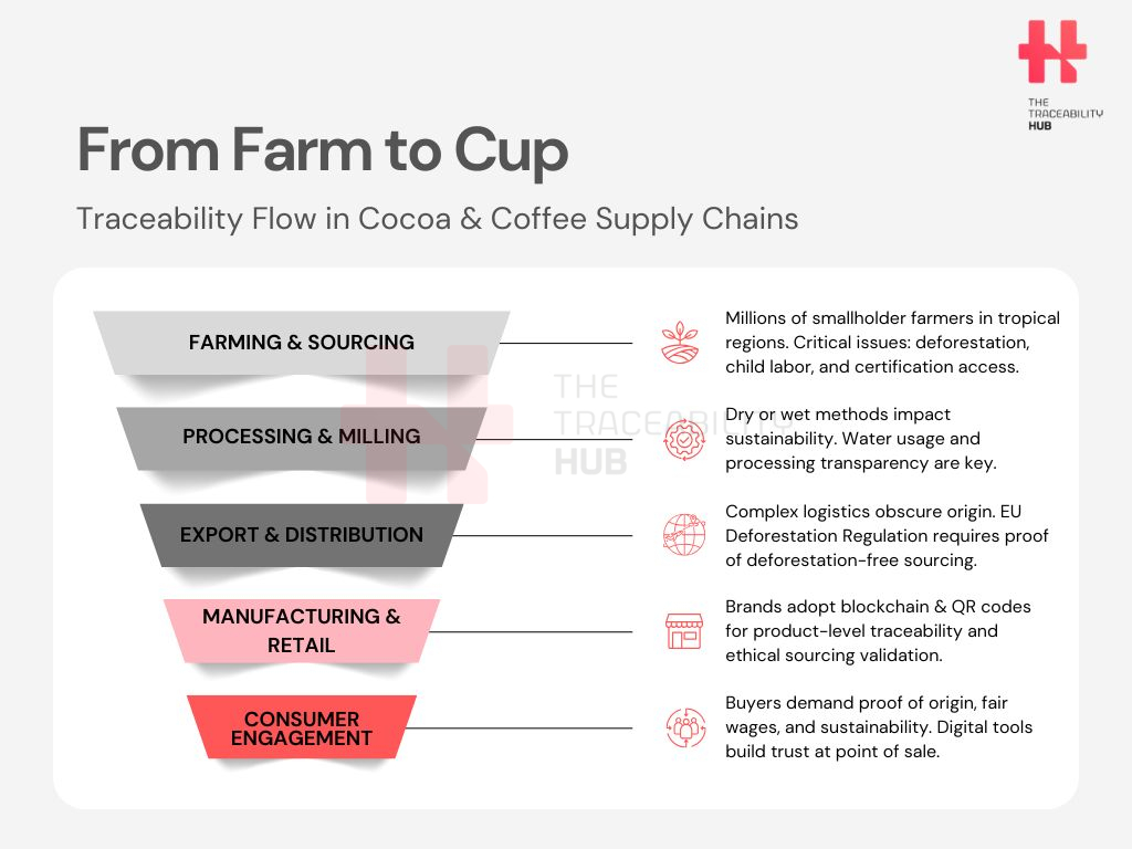 Traceability Flow in Cocoa Coffee Supply Chains