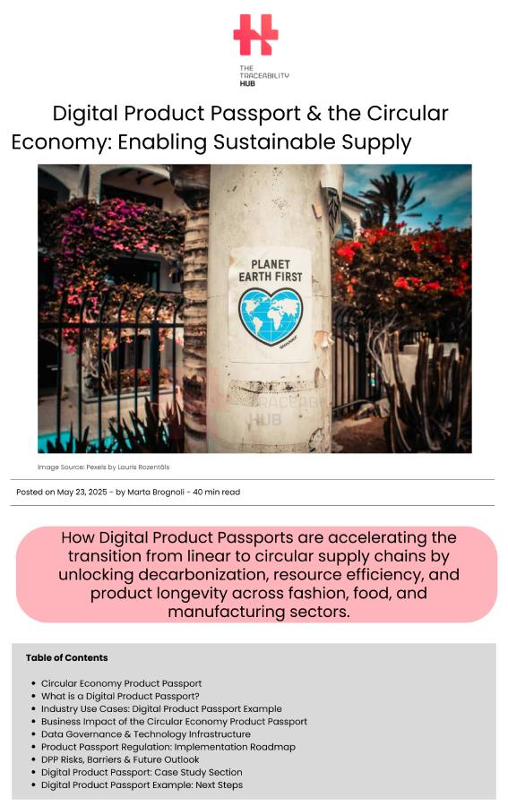 Digital Product Passport & the Circular Economy Enabling Sustainable Supply Chains