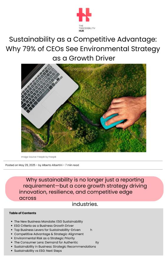 Sustainability as a Competitive Advantage Why 79% of CEOs See Environmental Strategy as a Growth Driver