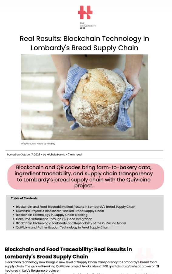 Real Results: Blockchain Technology in Lombardy’s Bread Supply Chain