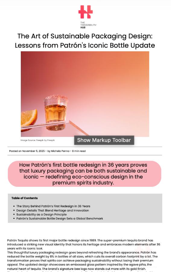 The Art of Sustainable Packaging Design: Lessons from Patrón’s Iconic Bottle Update