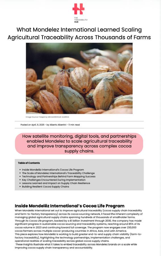 What Mondelez International Learned Scaling Agricultural Traceability Across Thousands of Farms