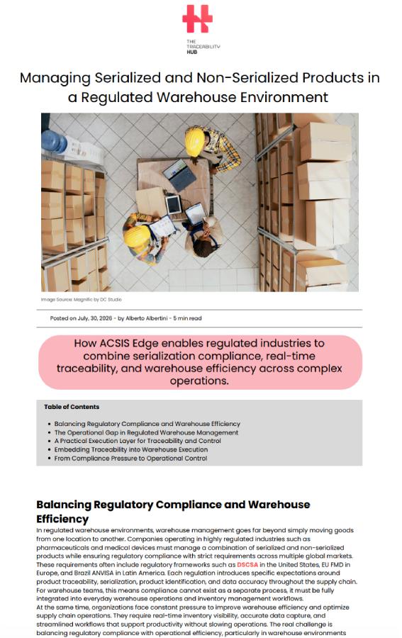 Managing Serialized and Non-Serialized Products in a Regulated Warehouse Environment 